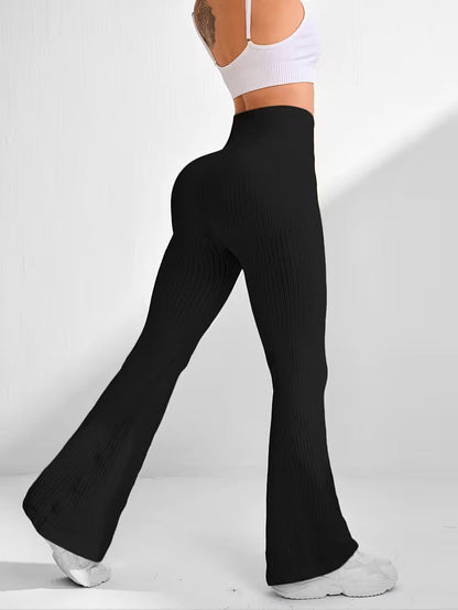 Gestreifte nahtlose Flare-Leggings