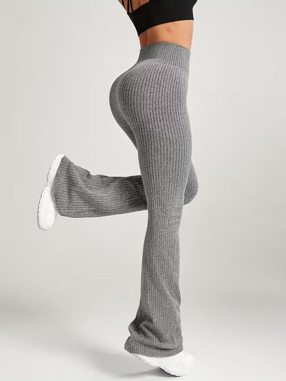 Gestreifte nahtlose Flare-Leggings