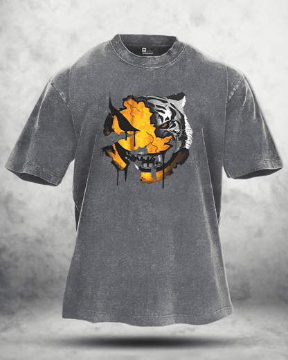 ANGRY SMILEY WASHED T - SHIRT - Ironfit