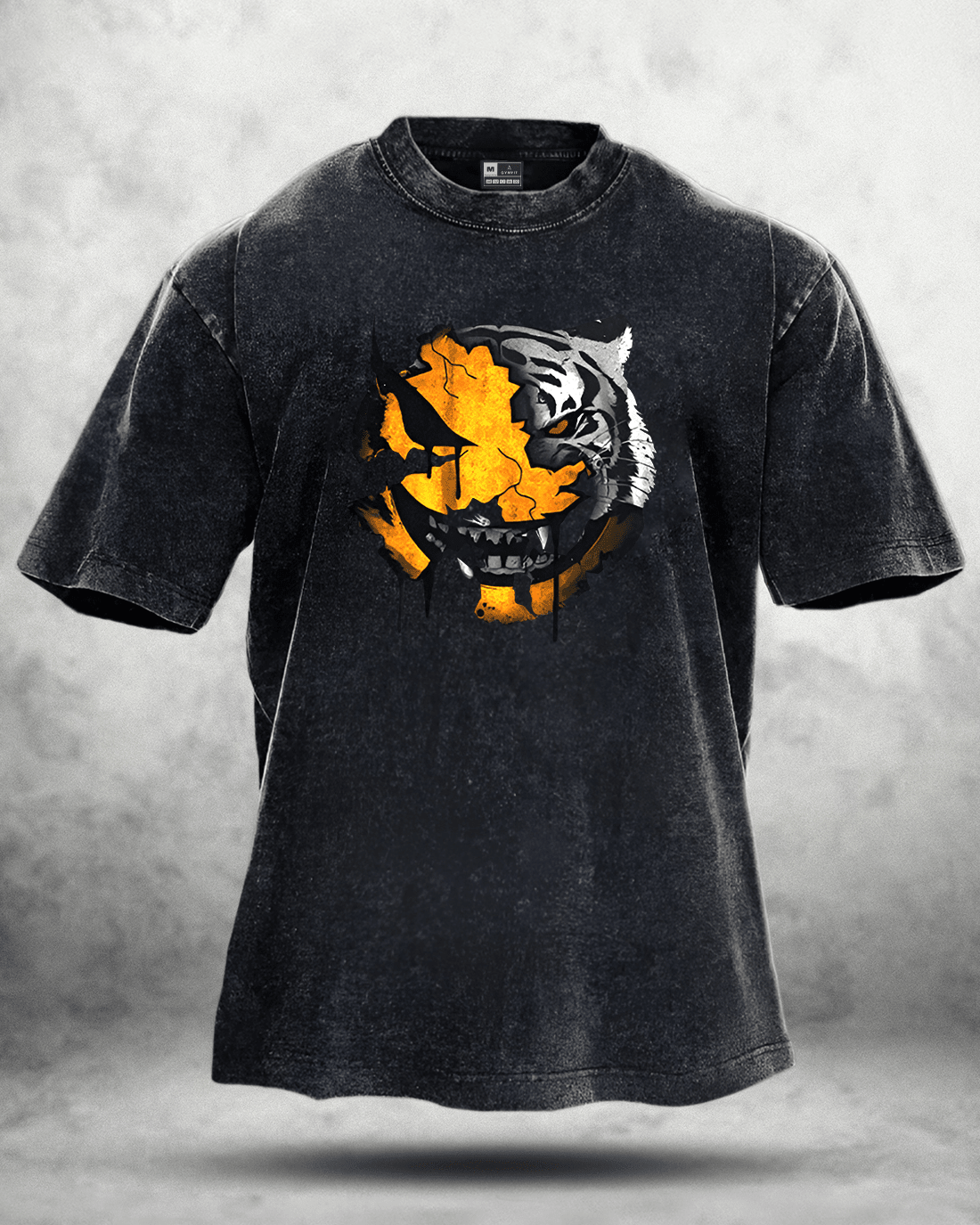 ANGRY SMILEY WASHED T - SHIRT - Ironfit