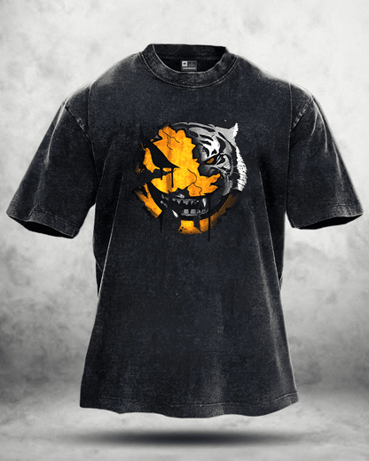 ANGRY SMILEY WASHED T - SHIRT - Ironfit
