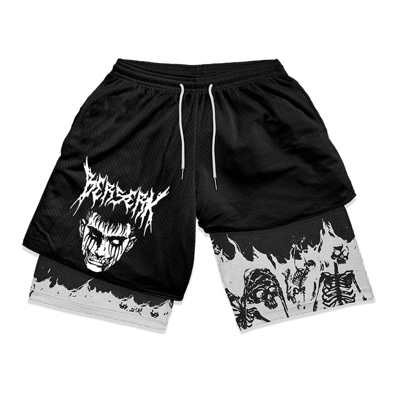 Anime Berserk 2 in 1 Gym shorts - Ironfit