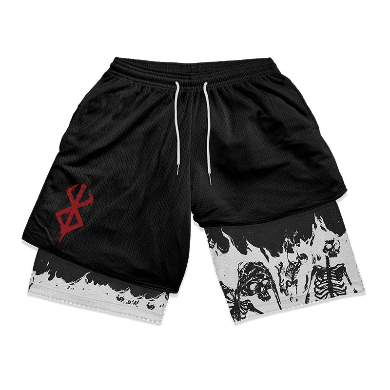 Anime Berserk 2 in 1 Gym shorts - Ironfit