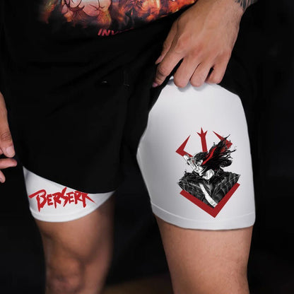 Anime Berserk 2 in 1 Gym shorts - Ironfit