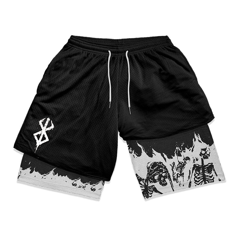 Anime Berserk 2 in 1 Gym shorts - Ironfit