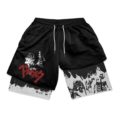 Anime Berserk 2 in 1 Gym shorts - Ironfit