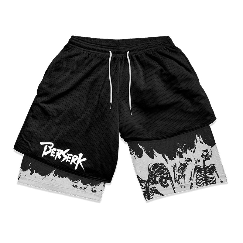 Anime Berserk 2 in 1 Gym shorts - Ironfit