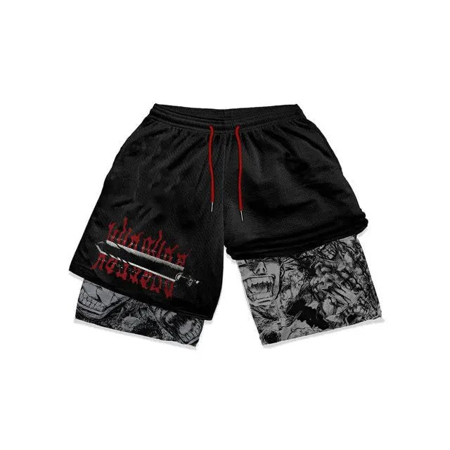Anime Berserk Mesh Gym Shorts - Ironfit