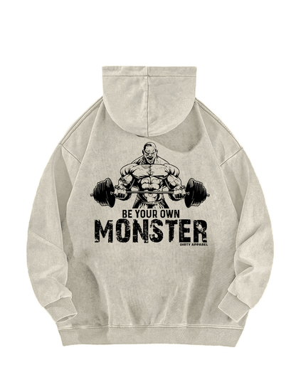 BE YOUR OWN MONSTER WASHED HOODIE - Ironfit