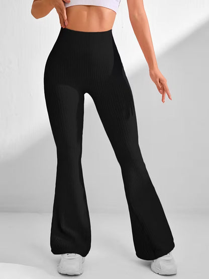 Gestreifte nahtlose Flare-Leggings