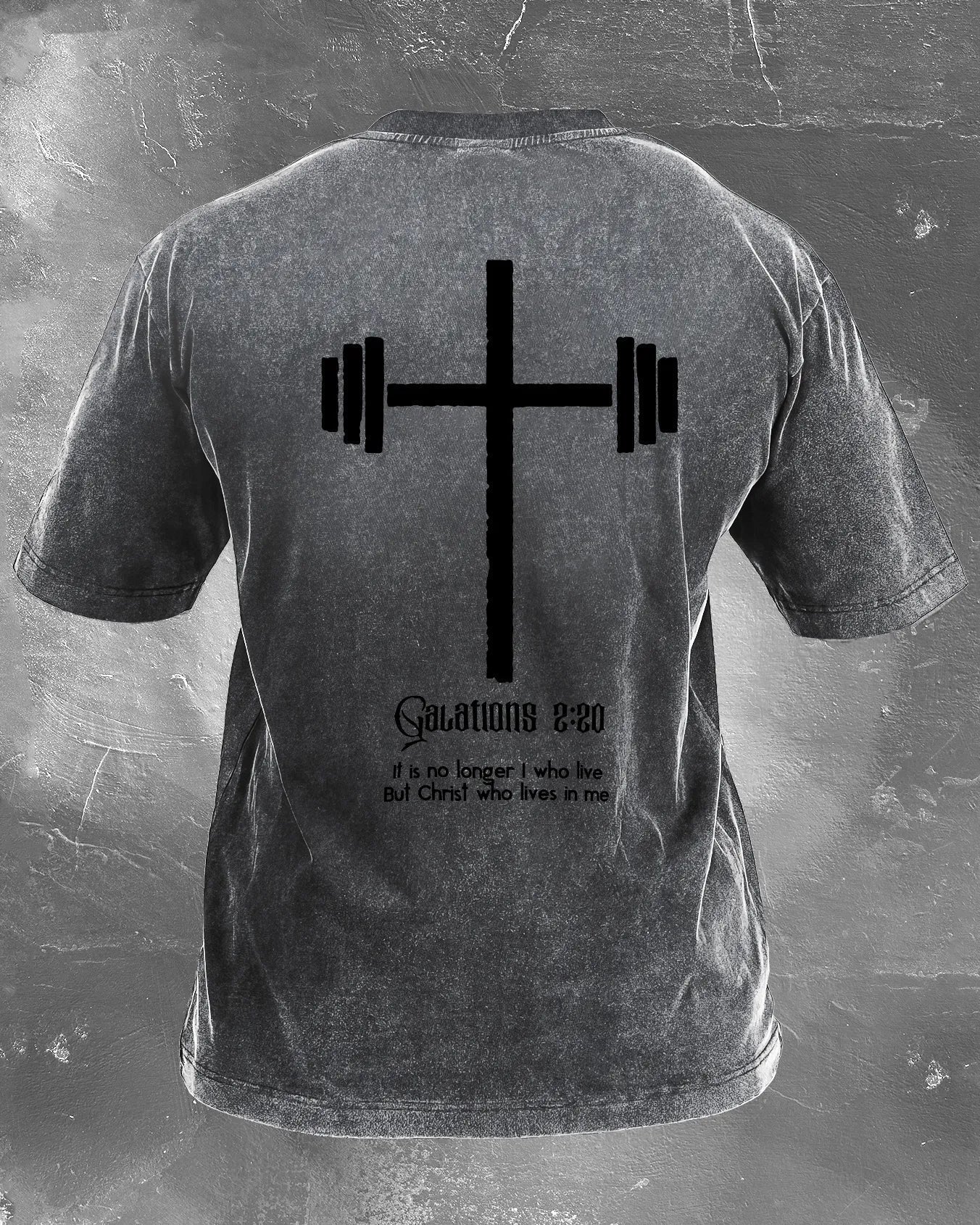 CHRIST WHO LIVES IN ME WASHED T - SHIRT - Ironfit
