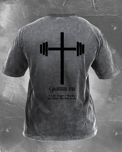 CHRIST WHO LIVES IN ME WASHED T - SHIRT - Ironfit