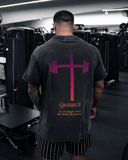 CHRIST WHO LIVES IN ME WASHED T - SHIRT - Ironfit