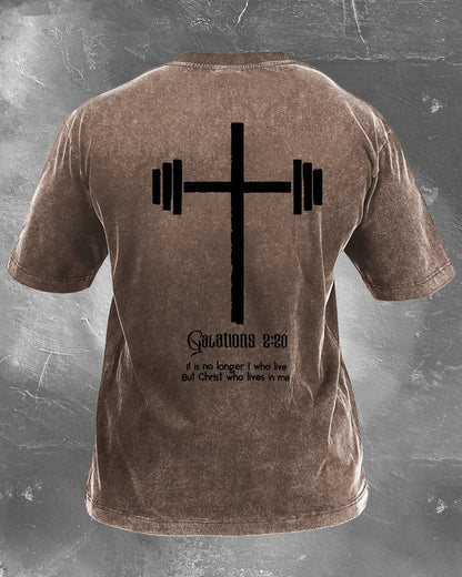 CHRIST WHO LIVES IN ME WASHED T - SHIRT - Ironfit