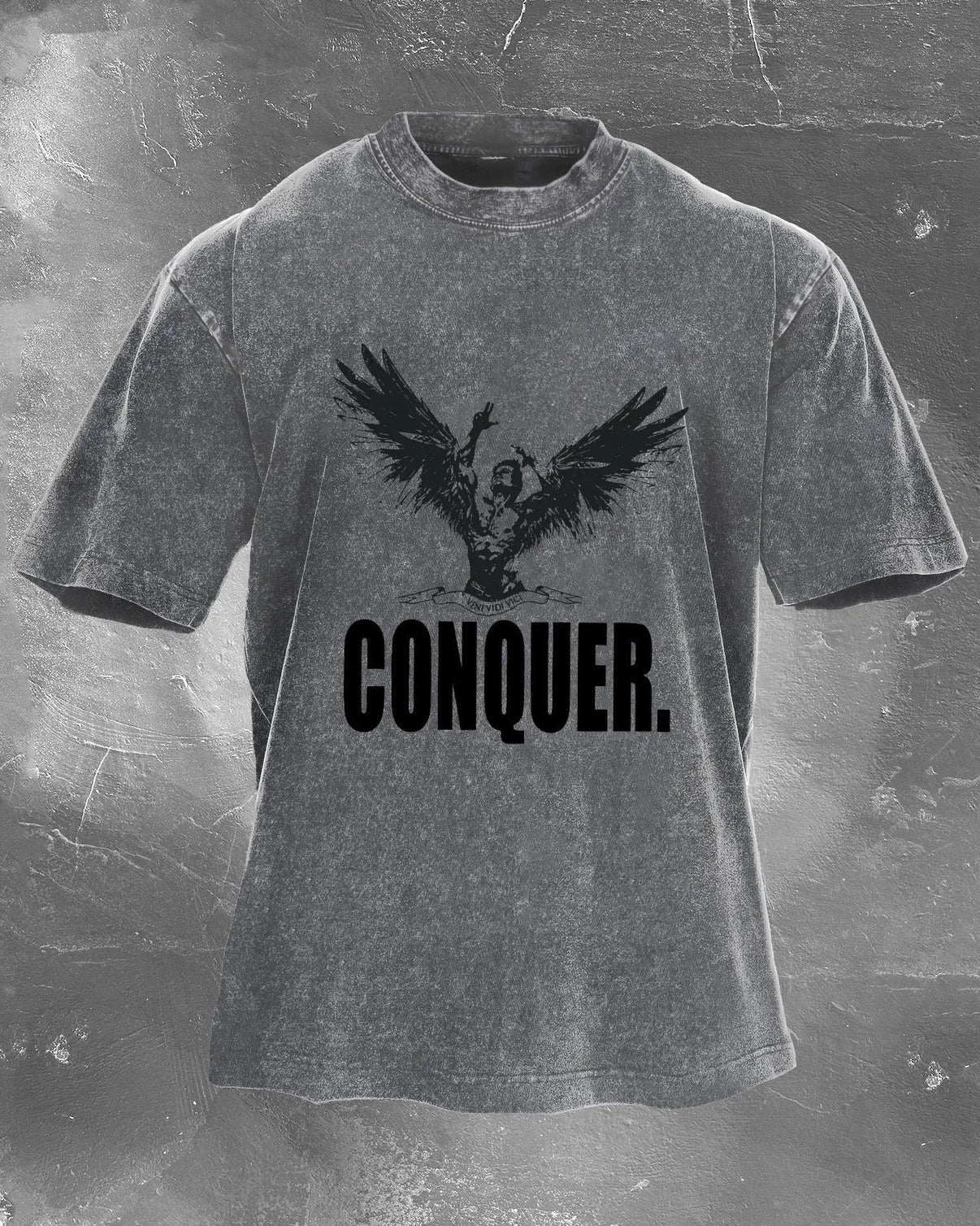 CONQUER HERREN WASHED T-SHIRT - Gymfit