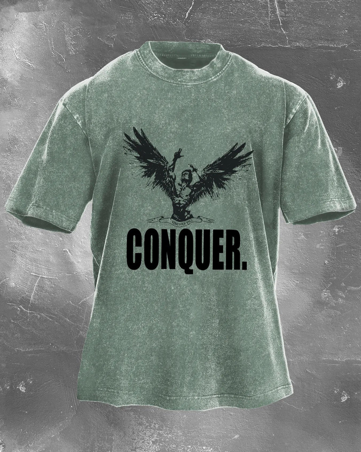 CONQUER HERREN WASHED T-SHIRT - Gymfit