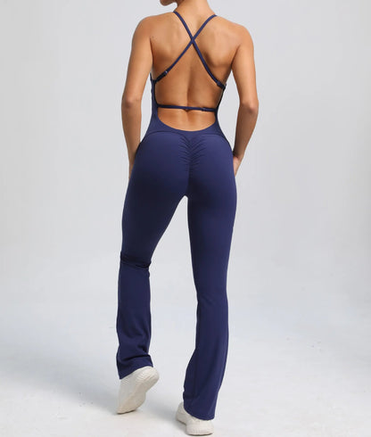 Cross V - back Scrunch Jumpsuit - Ironfit