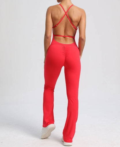 Cross V - back Scrunch Jumpsuit - Ironfit