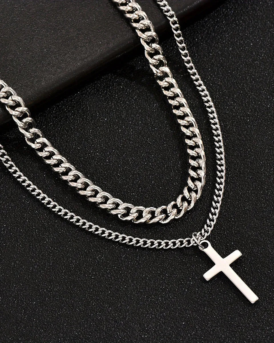 Cuban Double Cross Halskette - Ironfit