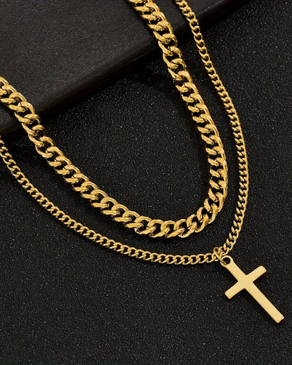 Cuban Double Cross Halskette - Ironfit