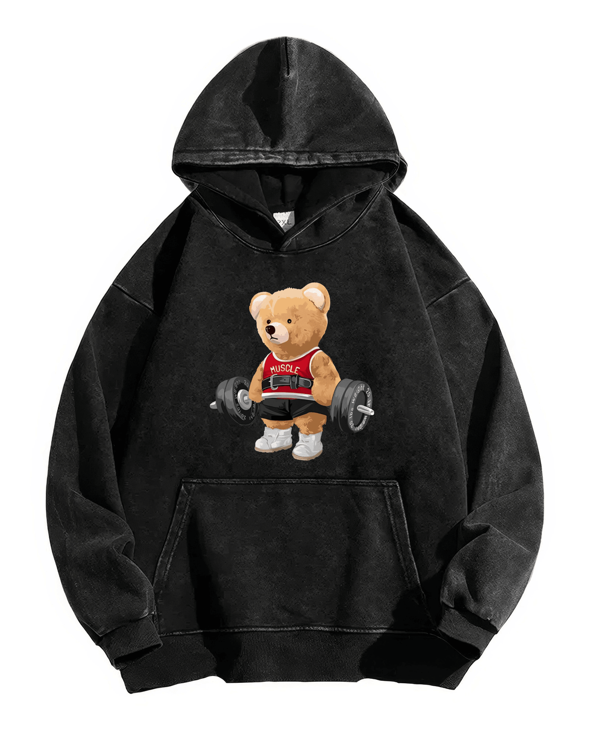 CUTE BEAR WASHED HOODIE - Ironfit