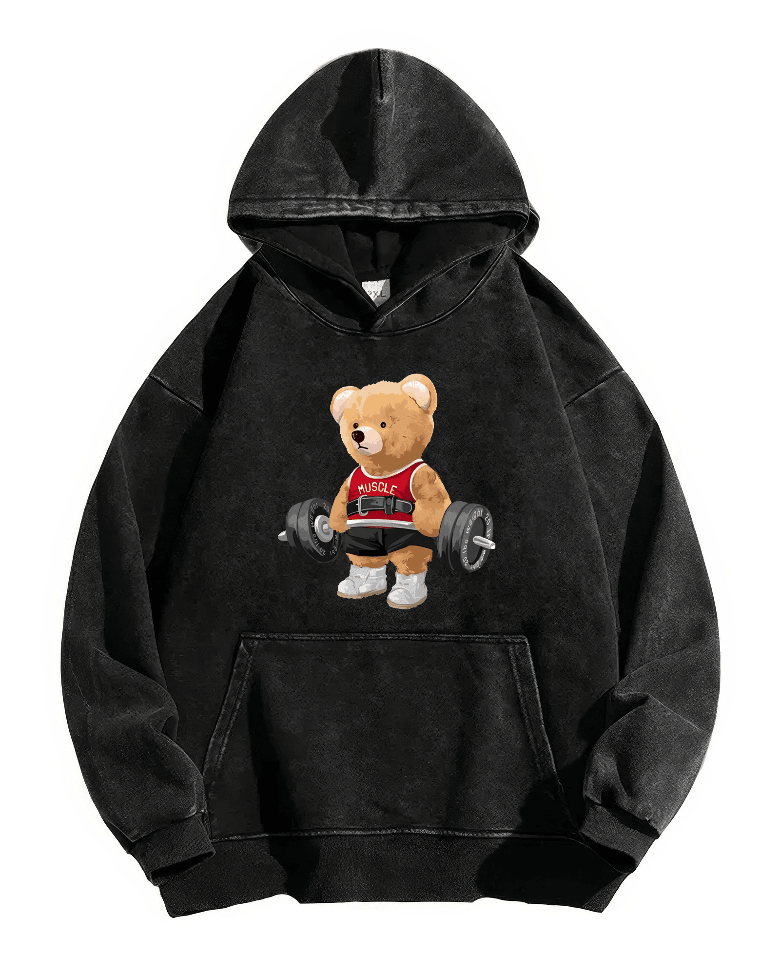 CUTE BEAR WASHED HOODIE - Ironfit