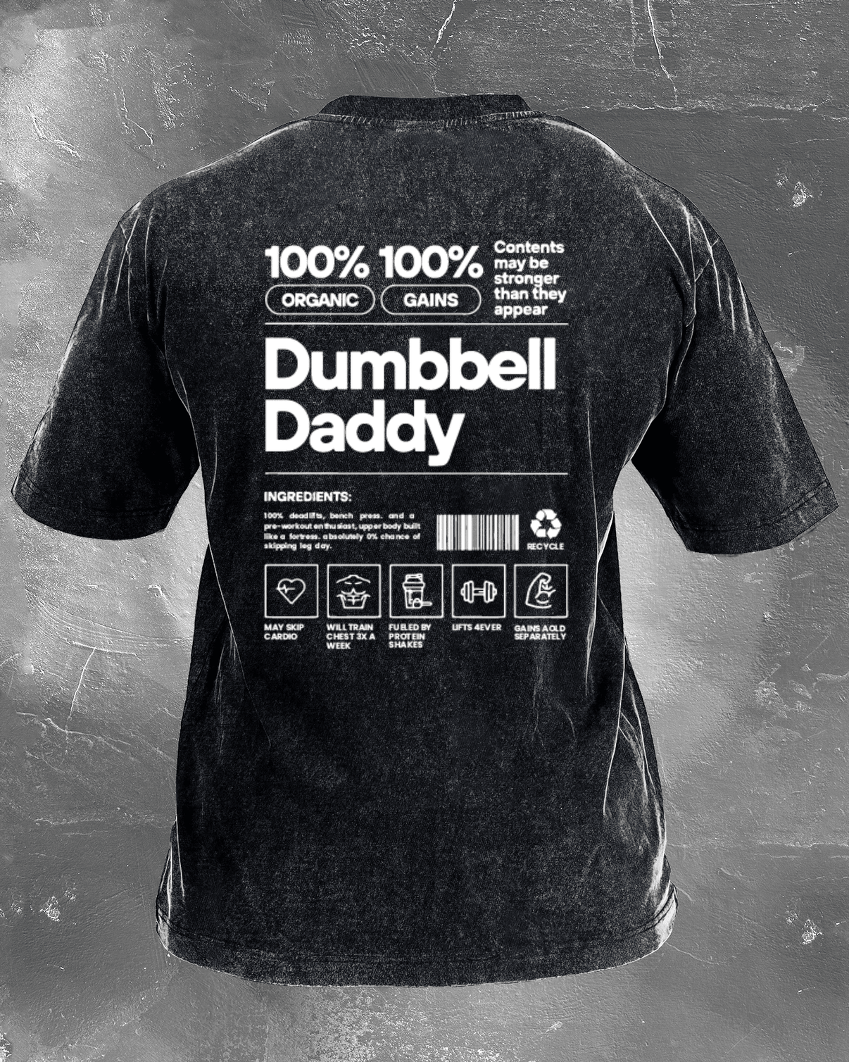 DUMBBELL DADDY WASHED T - SHIRT - Ironfit