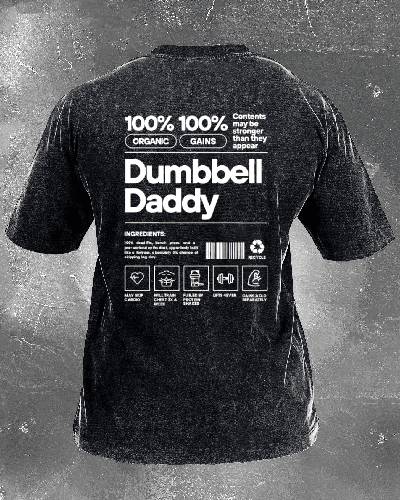 DUMBBELL DADDY WASHED T - SHIRT - Ironfit