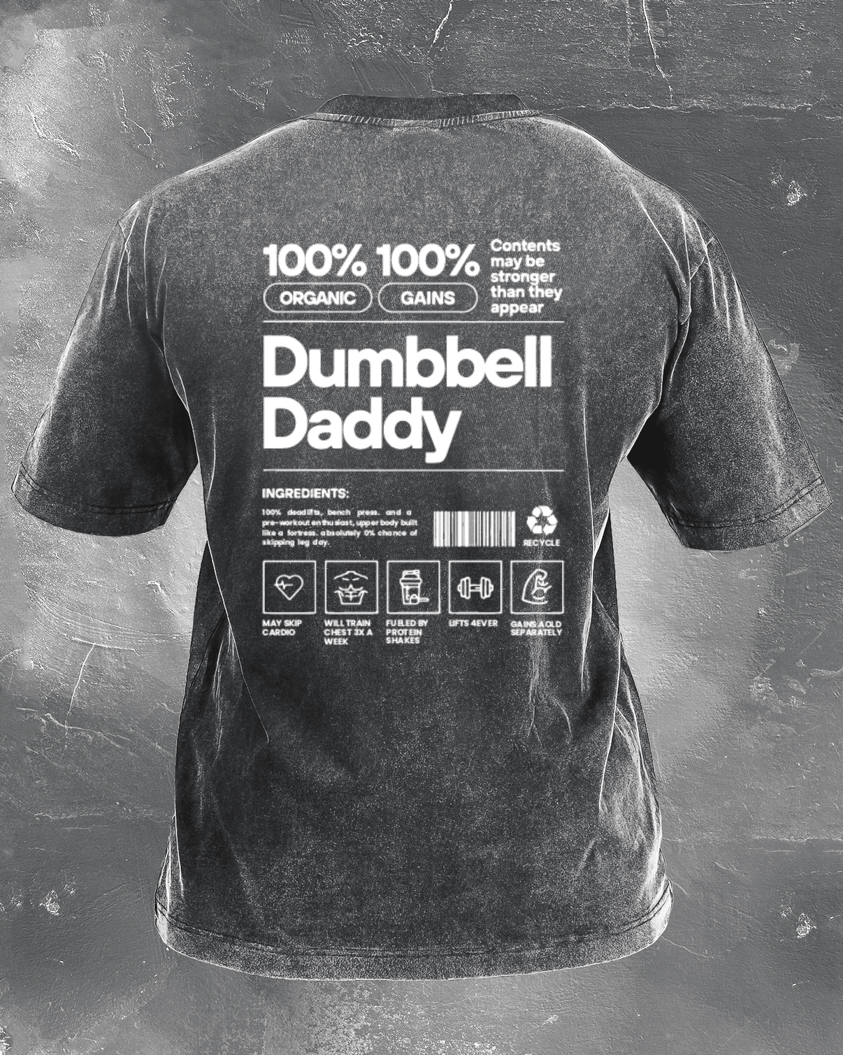 DUMBBELL DADDY WASHED T - SHIRT - Ironfit