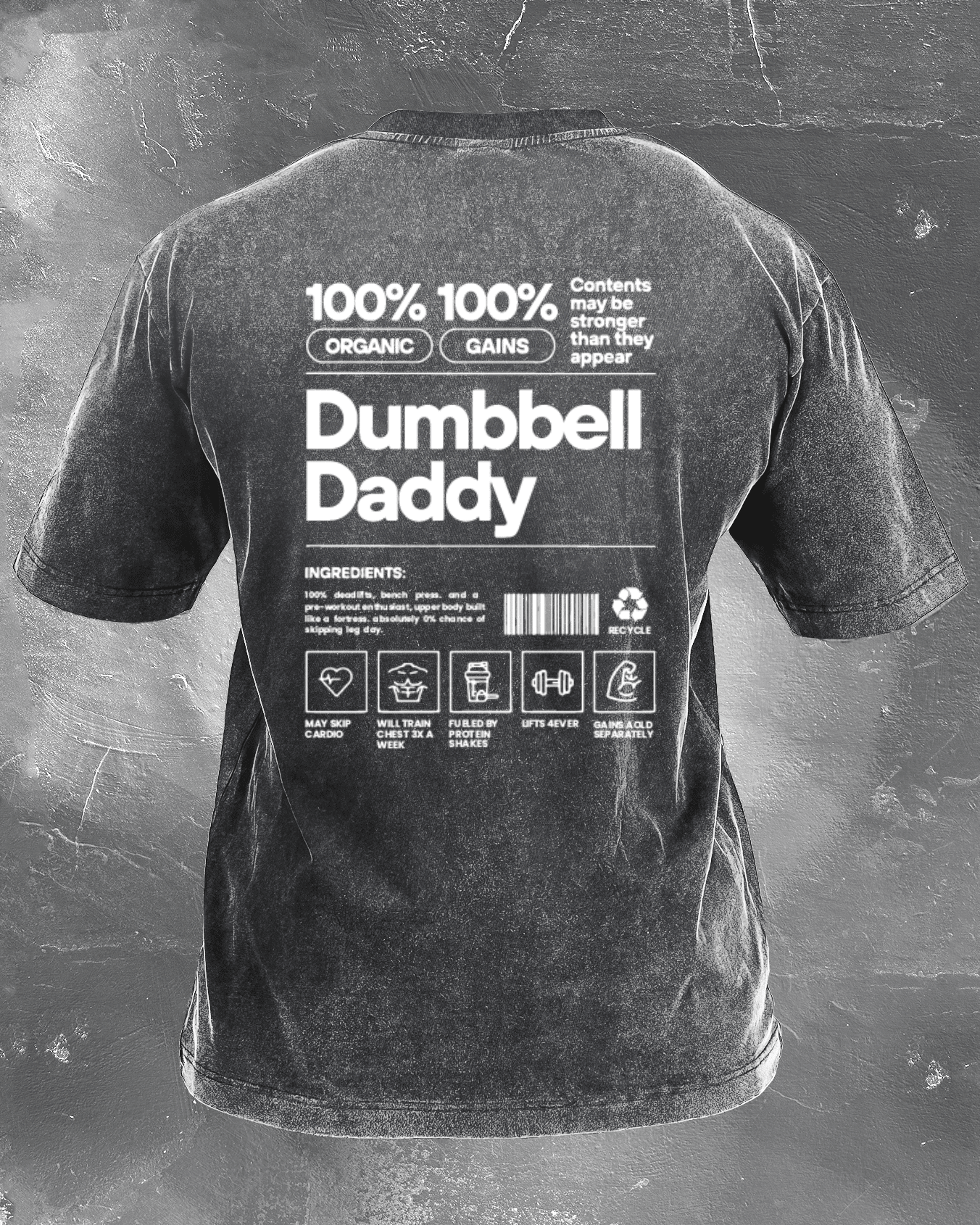 DUMBBELL DADDY WASHED T - SHIRT - Ironfit
