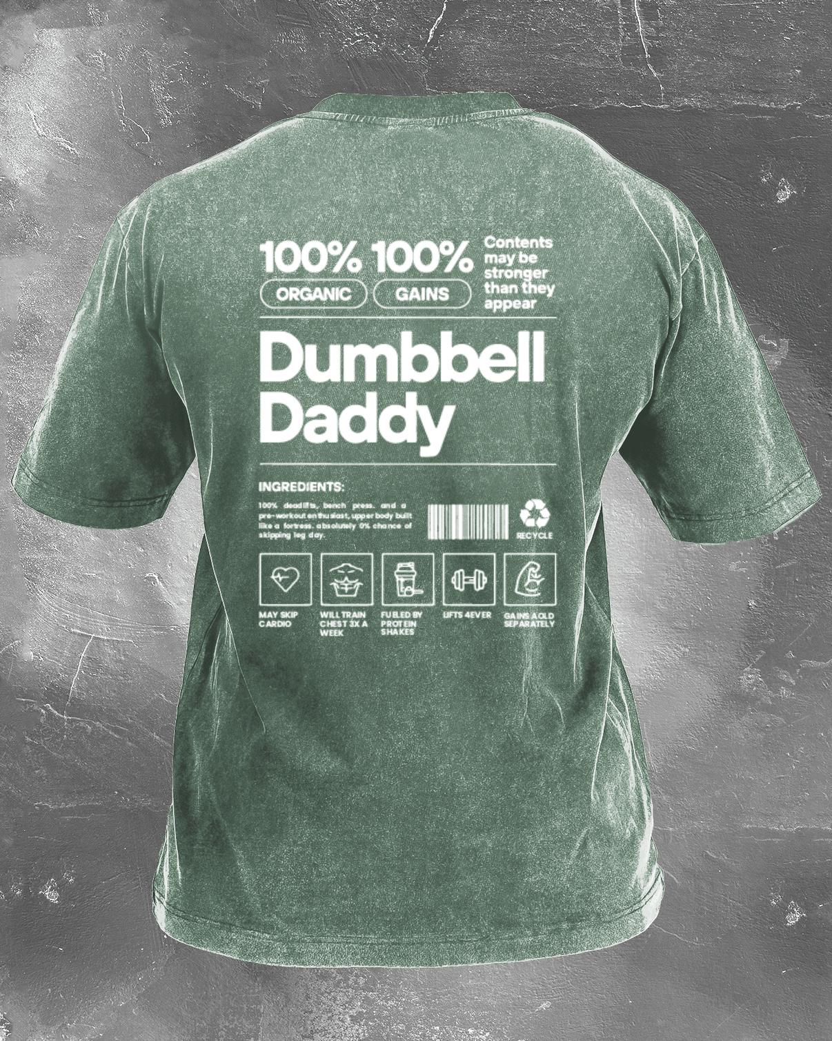 DUMBBELL DADDY WASHED T - SHIRT - Ironfit