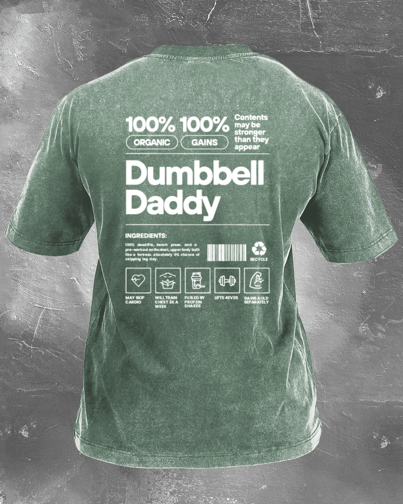 DUMBBELL DADDY WASHED T - SHIRT - Ironfit