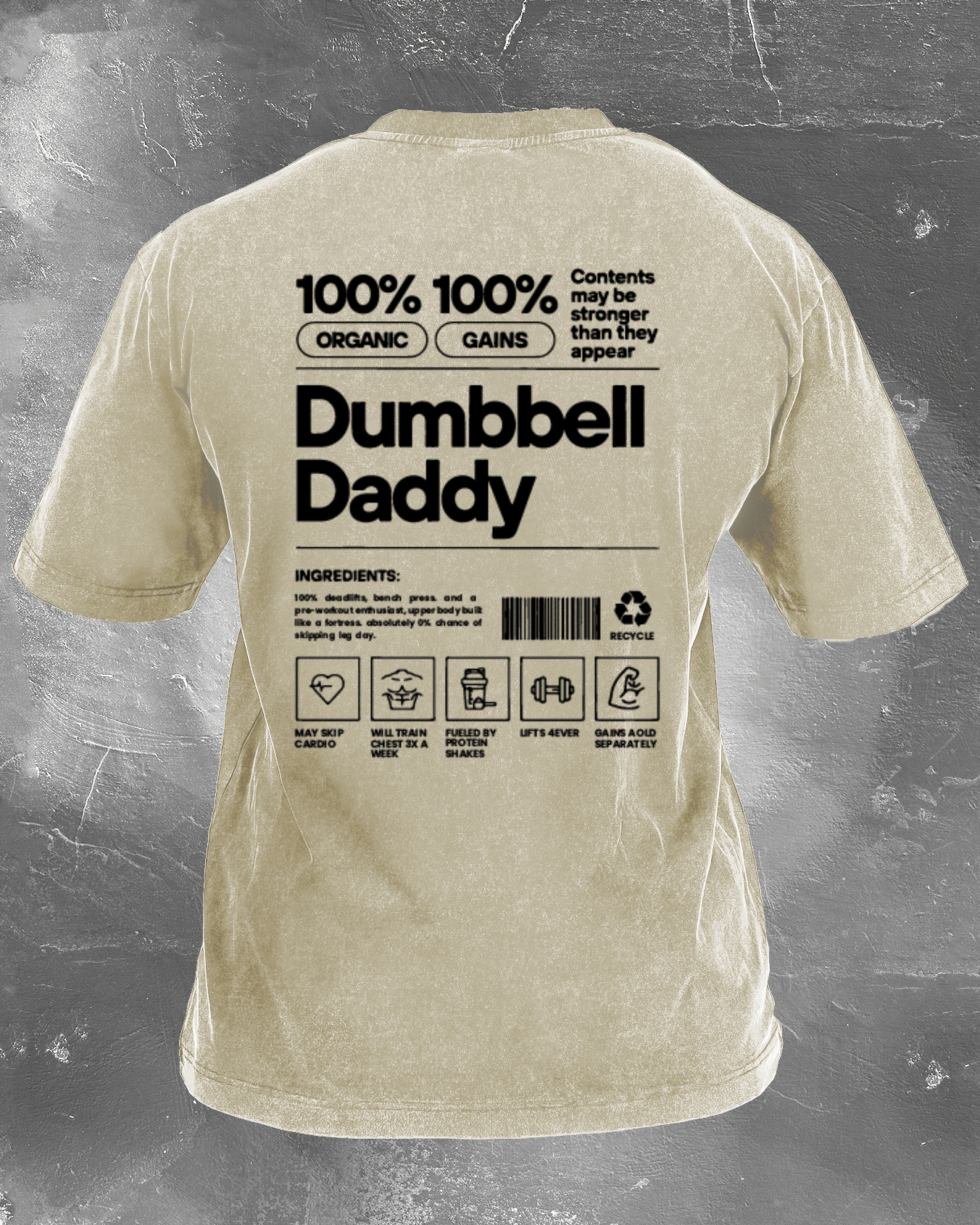 DUMBBELL DADDY WASHED T - SHIRT - Ironfit