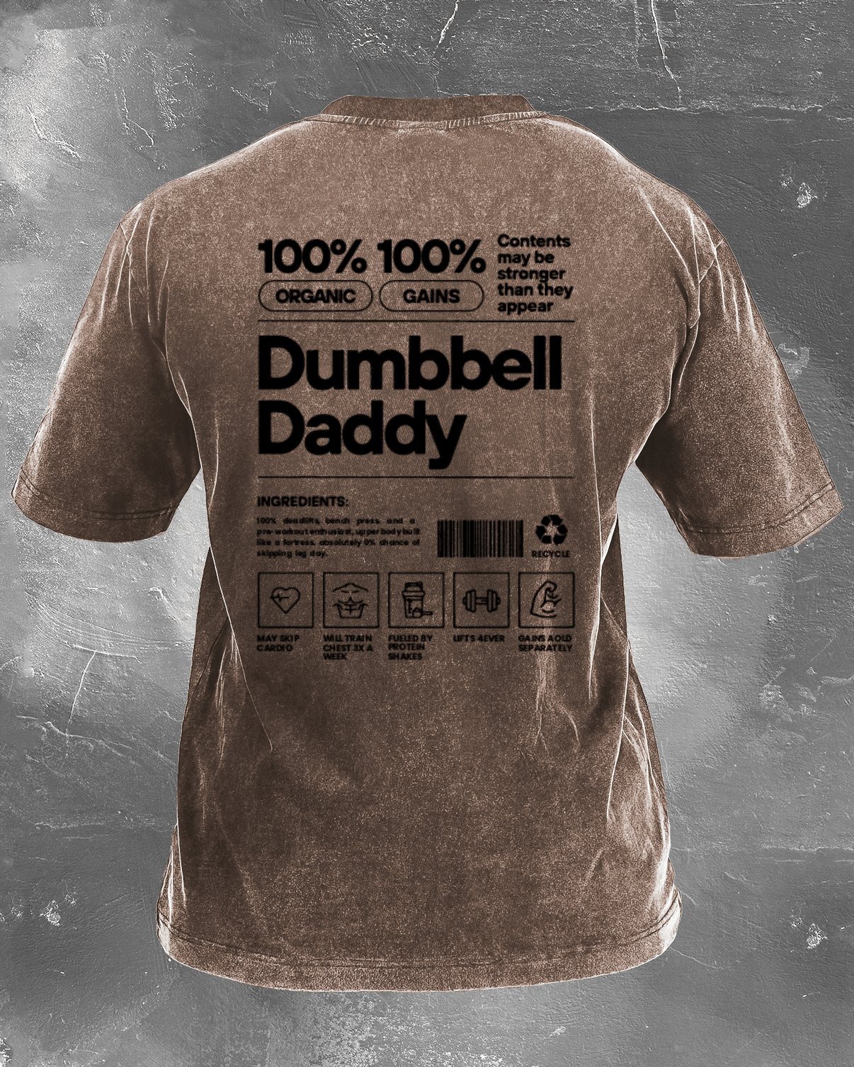 DUMBBELL DADDY WASHED T - SHIRT - Ironfit