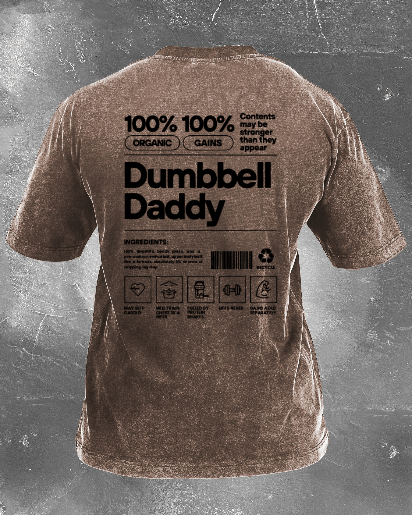 DUMBBELL DADDY WASHED T - SHIRT - Ironfit
