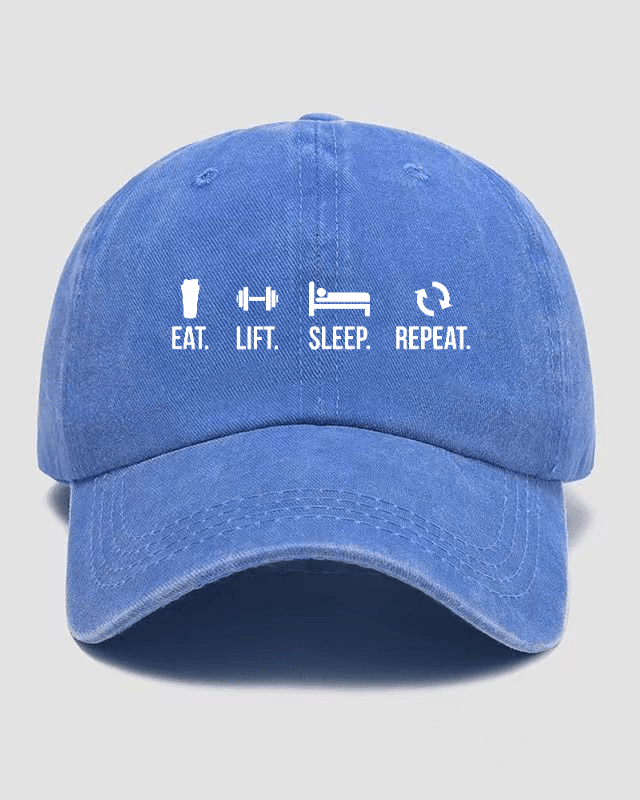 EAT LIFT SLEEP REPEAT Washed Cap - Ironfit