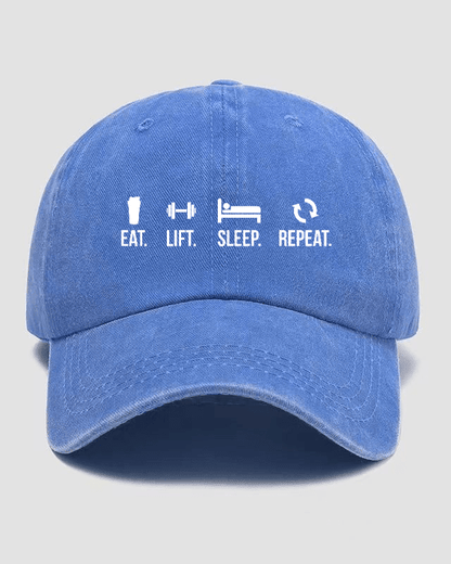 EAT LIFT SLEEP REPEAT Washed Cap - Ironfit