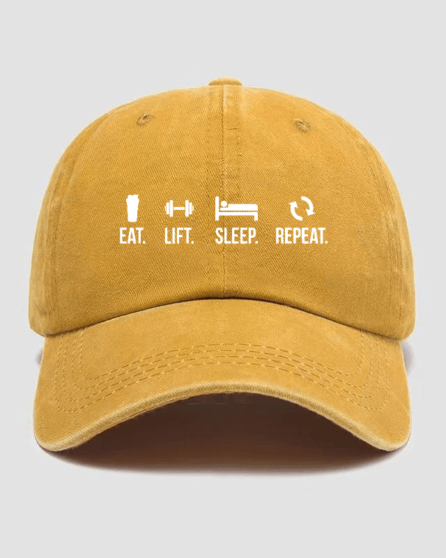 EAT LIFT SLEEP REPEAT Washed Cap - Ironfit