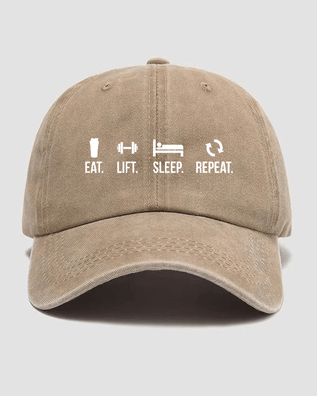 EAT LIFT SLEEP REPEAT Washed Cap - Ironfit