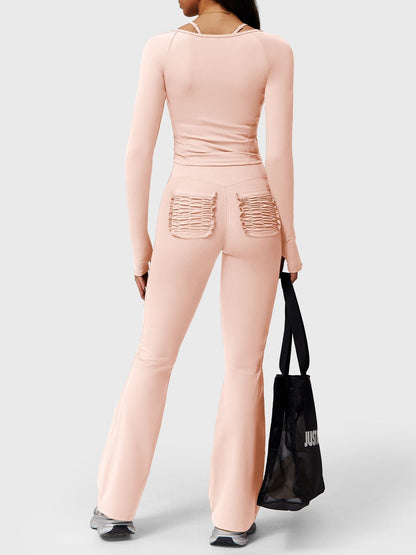 Elise Ruffle Pocket Flare Leggings - Ironfit