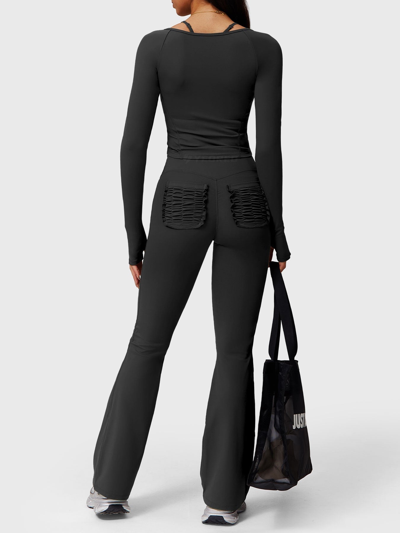 Elise Ruffle Pocket Flare Leggings - Ironfit