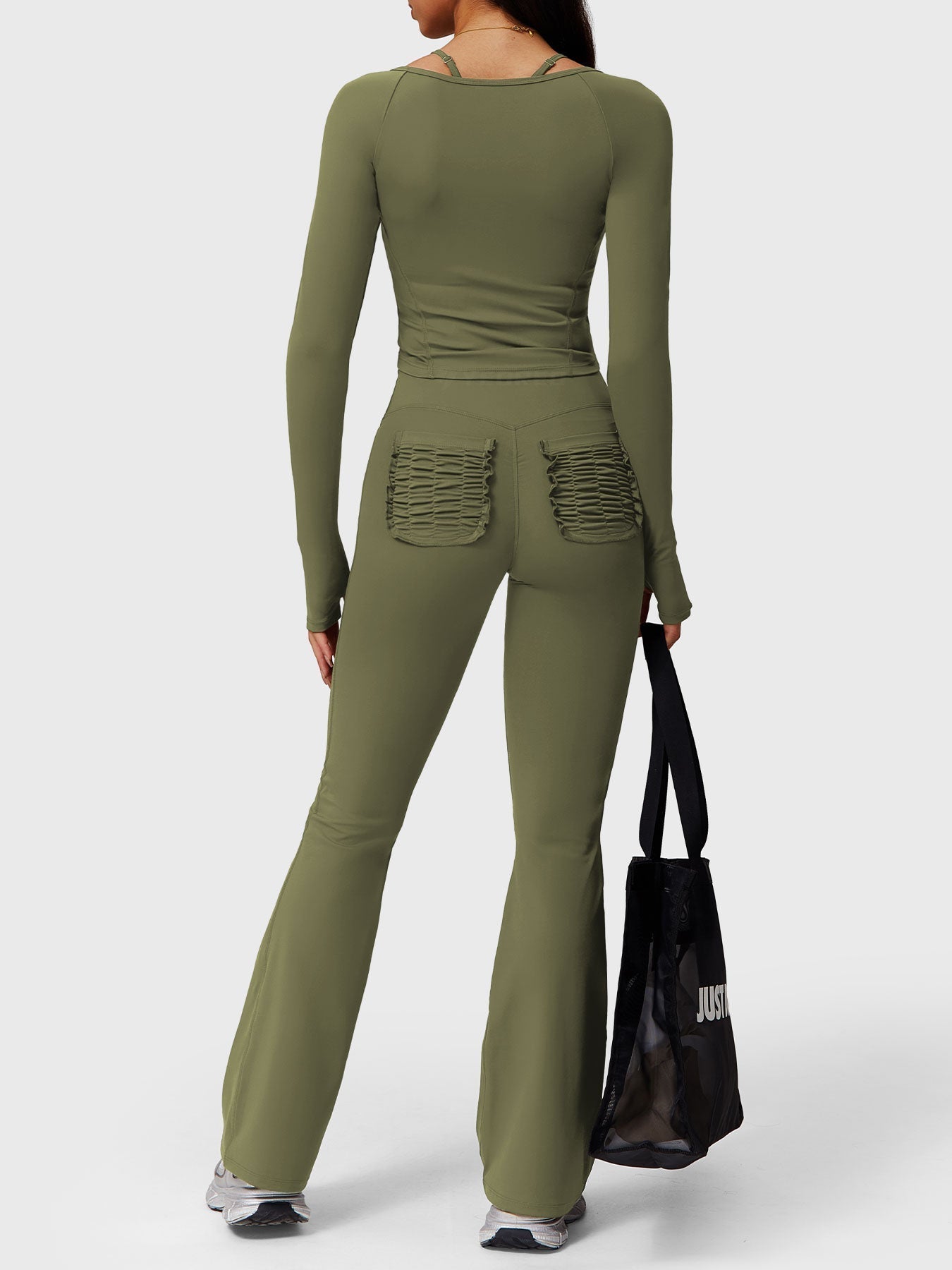 Elise Ruffle Pocket Flare Leggings - Ironfit