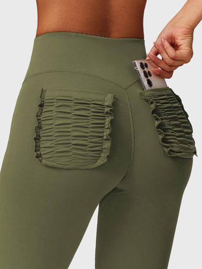 Elise Ruffle Pocket Flare Leggings - Ironfit