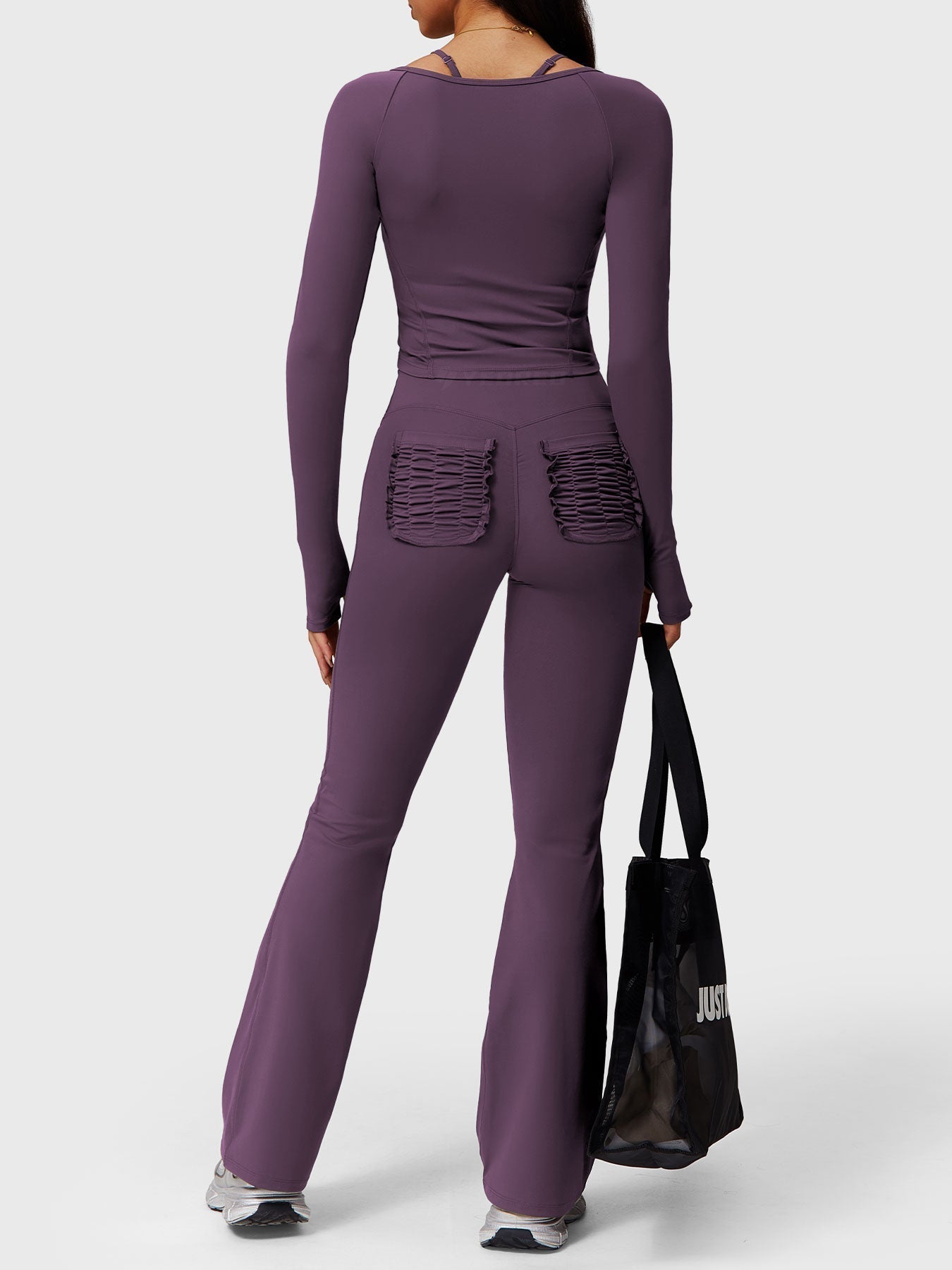Elise Ruffle Pocket Flare Leggings - Ironfit