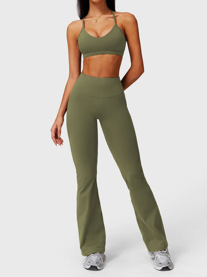 Elise Ruffle Pocket Flare Leggings - Ironfit