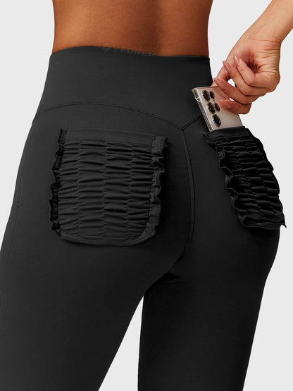 Elise Ruffle Pocket Flare Leggings - Ironfit