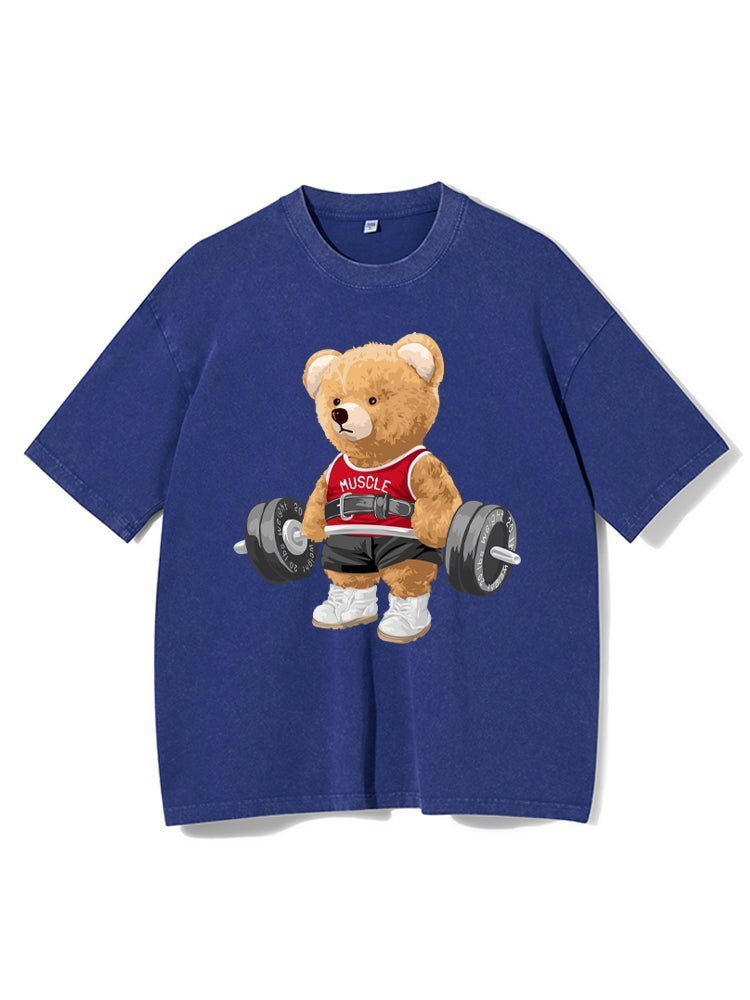 Exercise Bear Washed Gym T-Shirt - Ironfit