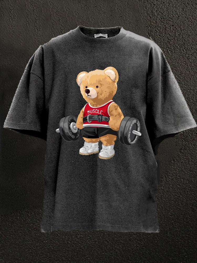 Exercise Bear Washed Gym T-Shirt - Ironfit