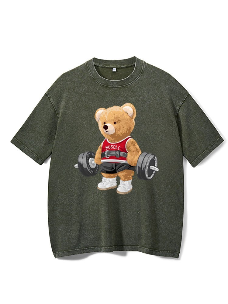 Exercise Bear Washed Gym T-Shirt - Ironfit