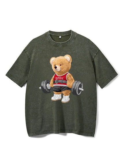 Exercise Bear Washed Gym T-Shirt - Ironfit